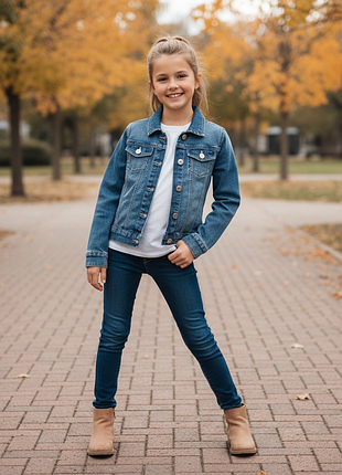 11–12 лет детская синяя джинсовая куртка republic of denim