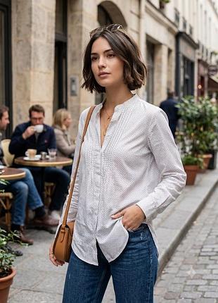 Рубашка uniqlo ines de la fressange воротник стойка