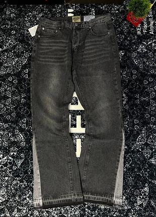 Джинсы gallery dept flare / расклешенные джинсы gallery dept черный, серый, голубой / оверсайз джинсы gallery dept с вставками / брендовые мужские дж