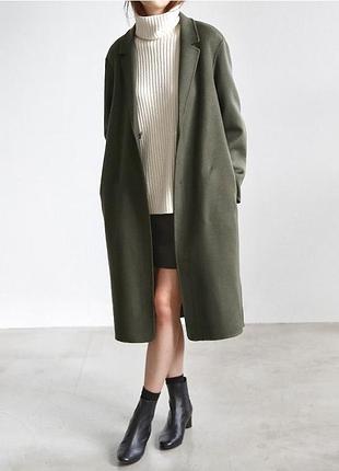 Пальто жіноче zara без підкладу, хакі