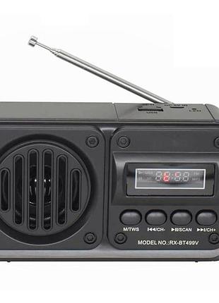 Портативний радіоприймач golon rx-bt499vs fm із сонячною панеллю та usb black