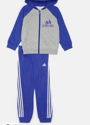Спортивний костюм для хлопчиків adidas синій з сірим 98р тринитка