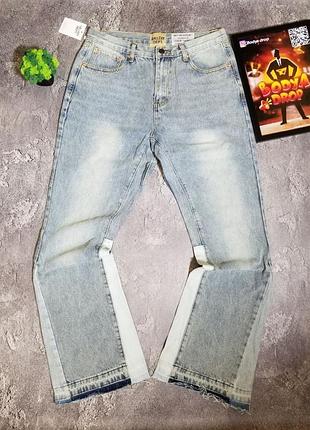 Брендовые джинсы gallery dept с клешем / оверсайз джинсы gallery dept черные, серые, голубые / широкие джинсы gallery dept с боковыми вставками / стил