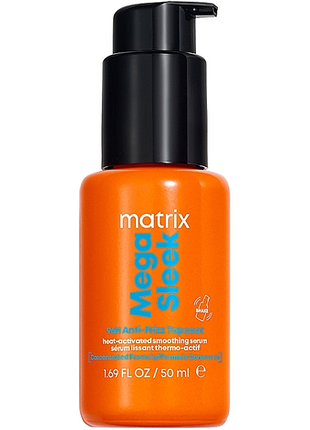 Сыворотка термоактивная для гладкости непослушных волос mega sleek anti-freeze topcoat matrix, 50 мл