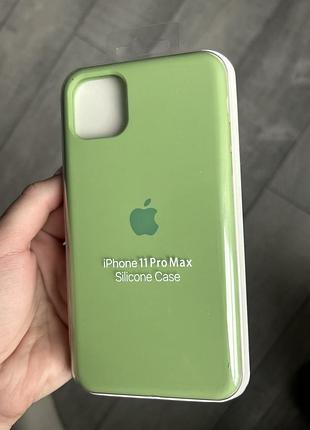 Силіконовий чохол apple iphone 11 pro max — зелений, новий