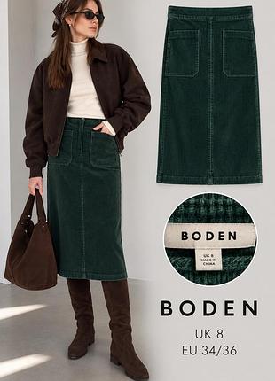 Вельветовая миди юбка boden p 34/36