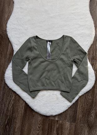 Лонгслив в рубчик zara