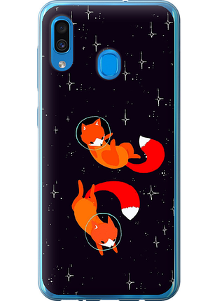 Чехол на samsung galaxy a30 2019 a305f лисички в космосе из пластика fch_0013523