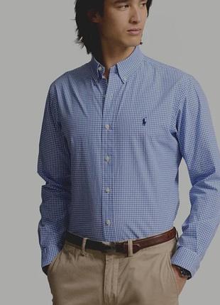 Мужская брендовая рубашка в клетку polo ralph lauren размер м