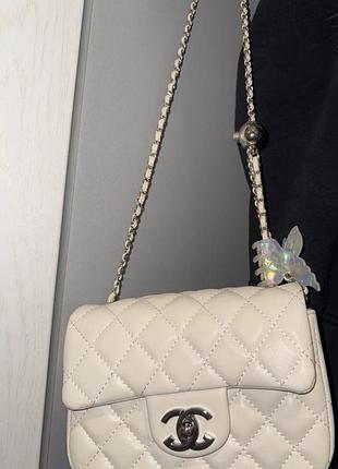 Сумка для жінок chanel s молочна стьобана