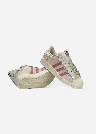 Adidas superstar white/pink 2