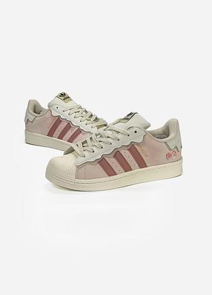 Adidas superstar white/pink 4