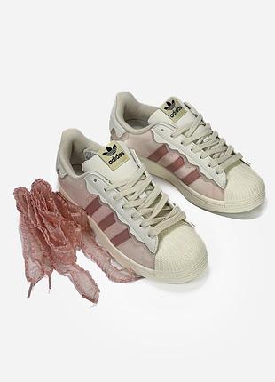 Adidas superstar white/pink 7