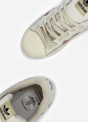 Adidas superstar white/pink 9