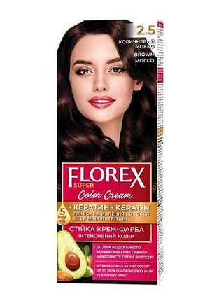 Крем-фарба коричневий мокко д/волосся кератин 2.5 тм florex