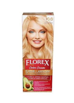 Крем-краска шампань д/волос кератин 10.0 тм florex