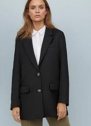 Черный оверсайзный пиджак h&amp;m 5