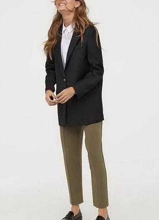 Черный оверсайзный пиджак h&amp;m 4