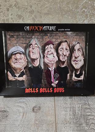 Коллекционный пазл рок-гурт ac/dc шарж, caricature puzzle 1000 ед.
