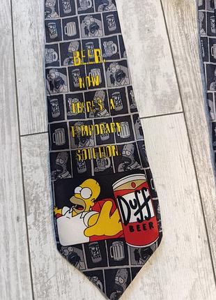 Винтажный галстук симпсоны the simpsons homer duff beer 2000 fox made in 892 гомер