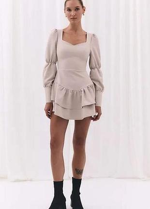 Платье женское молочное, голубое s, m, l, xl ( 42, 44, 46, )