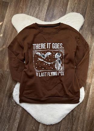 Коричневый свитшот shein