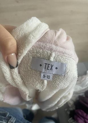 Піжама для дівчинки tex кенгуру рожева, біла 9-10 років фліс