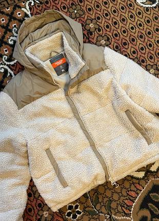 Куртка жіноча primark teddy з капюшоном бежева, молочна xl