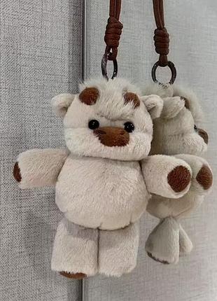М'який брелок телятко, бежевий, рожевий