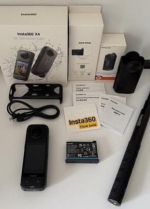 Екшн камера insta360 x4 8k 360° повний комплект монопод бампер