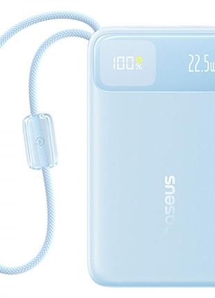 Портативна батарея baseus enerfill fc11 digital display 10000mah 22.5w + кабель type-c to type-c blue