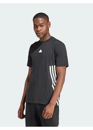 Оригінал чоловіча спортивна футболка adidas future icons 3-stripes sportswear black ix5196 оригинал адидас літо осінь чорна базова повсякденна xl