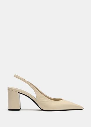 Кожаные открытые туфли zara 2