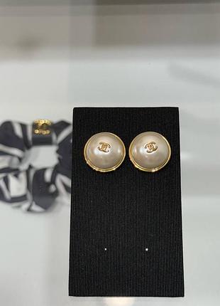 Сережки круглі шанел chanel