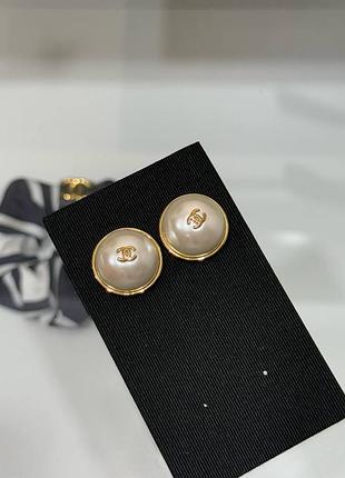 Сережки круглі шанел chanel 3