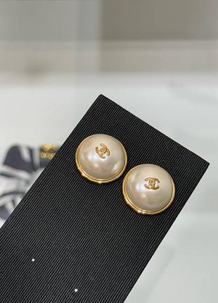 Сережки круглі шанел chanel 2