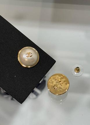 Сережки круглі шанел chanel 5