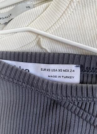 Кофта в рубчик графітоваго кольору bershka 2