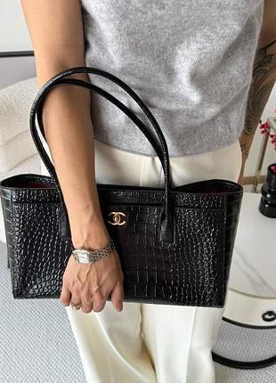 Найбажаніша ❤️ сумка chanel прямокутна трендова текстурована чорна з довгою ручкою на плече