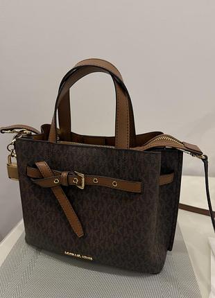 Сумка жіноча michael kors коричнева з монограмою
