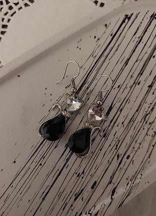 Сережки котики з камінчиками