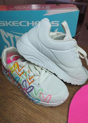 Кросівки для дівчинки skechers білі, розмір 33.5, довжина устілки 21.5 см