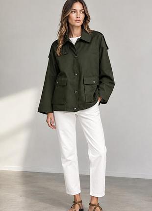 Куртка жіноча massimo dutti парка хакі