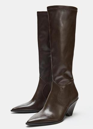 Ковбойские сапоги на танкетке zara