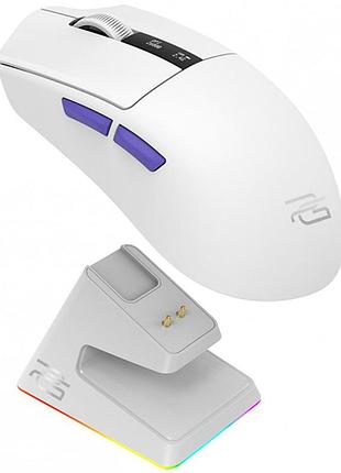 Бездротова ігрова миша proove gaming jester 8k with charging dock white/purple
