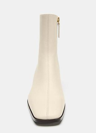 Кожаные ботинки на каблуке zara 3