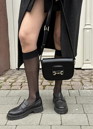 Сумочка horsebit 1955 mini bag black soft🤎 7