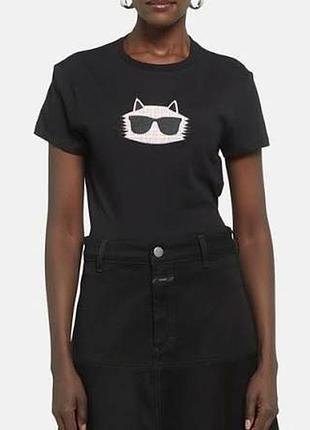 Женская хлопковая футболка karl lagerfeld