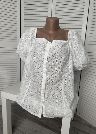 Жіноча блуза tu біла 4xl (uk 24) з 100% бавовни