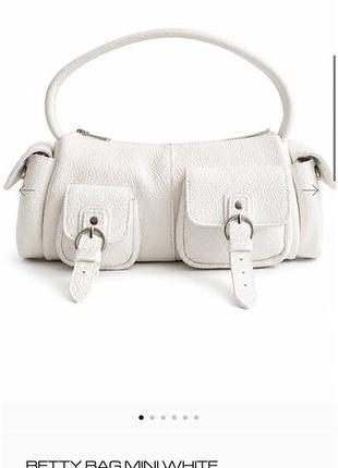 Сумка жіноча betty bag mini біла шкіряна